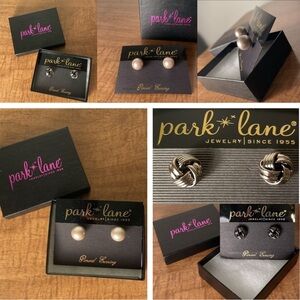 (2for1) 2 sets (NWT) Stud Earrings by Park Lane - Pearl & knot black tone studs